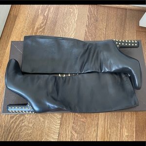 Gucci thigh high studded boots.